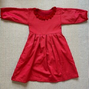 Handmade Shiny Red Ruffled Party Dress